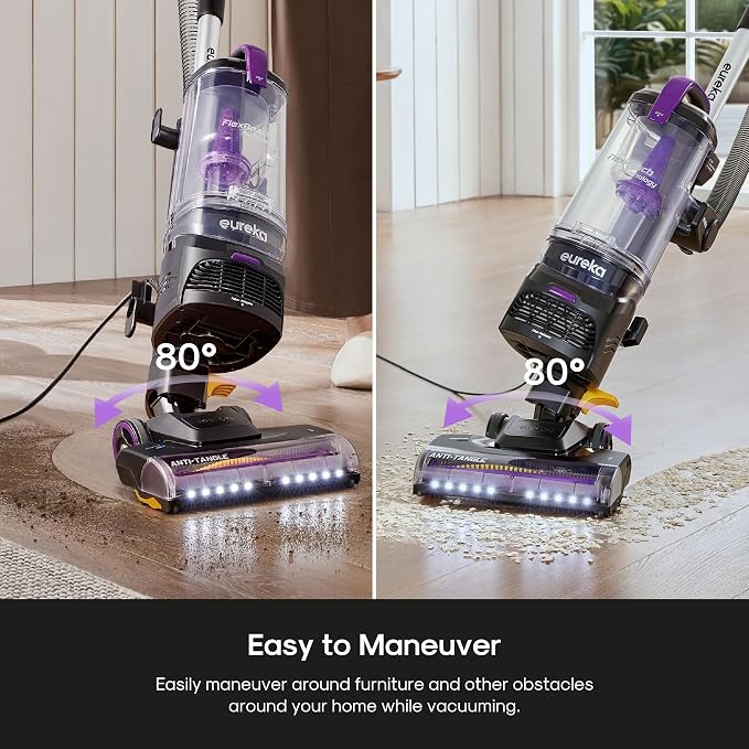 FlexReach Powerful Upright Vacuum Cleaner for Carpet and Hard Floor, Lift-Up Vacuum with Large Dust Cup, Anti-Tangle