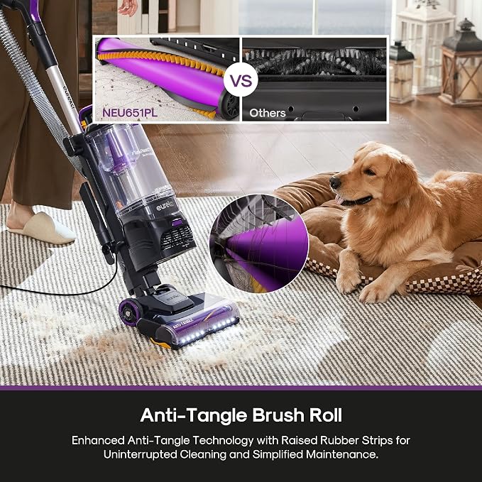 FlexReach Powerful Upright Vacuum Cleaner for Carpet and Hard Floor, Lift-Up Vacuum with Large Dust Cup, Anti-Tangle