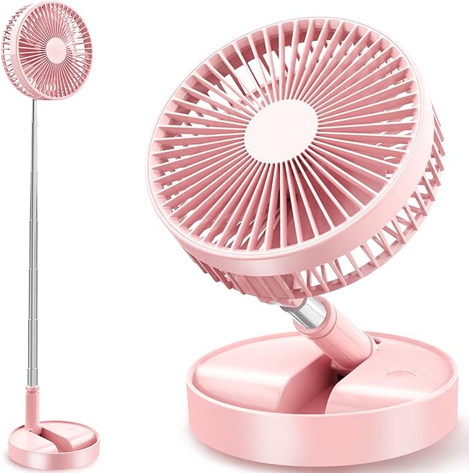 Flodaway Fan Rechargeable, Fold Away Fans Portable for Traveling Foldable Compact, Desk and Floor Fan 7200mAh Portable