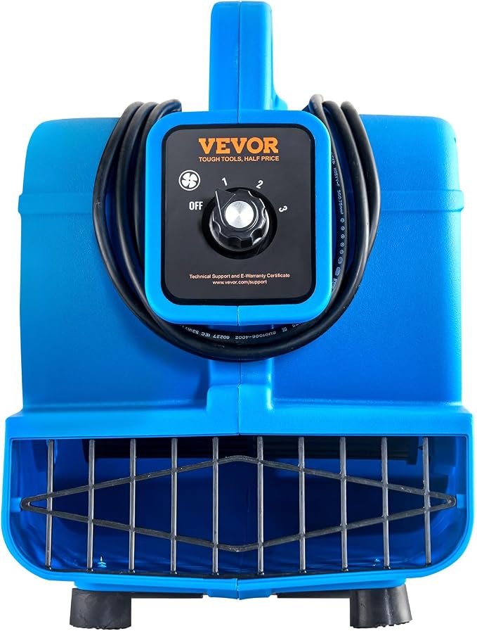 Floor Blower, 1360 RPM 600 CFM, Air Mover for Drying and Cooling, Portable Carpet Dryer Fan with 4 Blowing Angles,3-Speeds