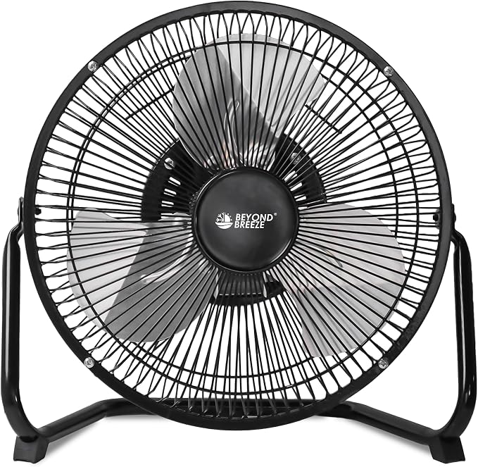 Floor Fan 9 Inch, 3-Speed Portable Metal Fan with Adjustable Tilt, Quiet Small Cradle Floor Fan for Home, Office, Bedroom