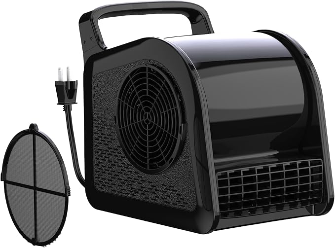 Floor Fan Industrial Blower Fan, 580W Air Mover with 3-Speed Control, 185° Adjustment, 22M/S Max Wind Speed, 10A 120V Outlet