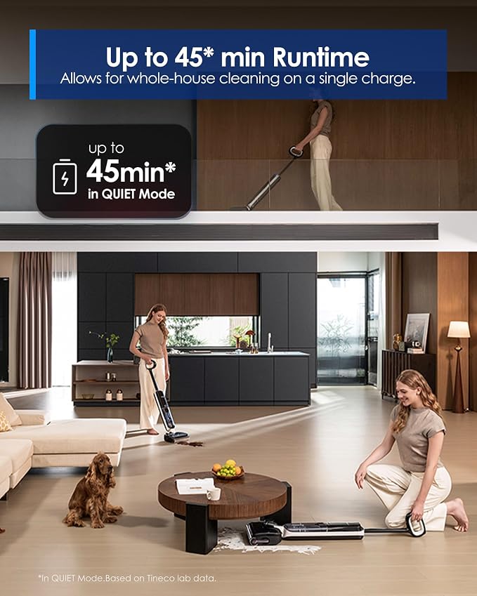 Floor ONE S6 Master Wet Dry Vacuum Cleaner, 20kPa Suction Vacuum Mop with Dual-Edge Cleaning, 45 Min Runtime (Quite Mode)
