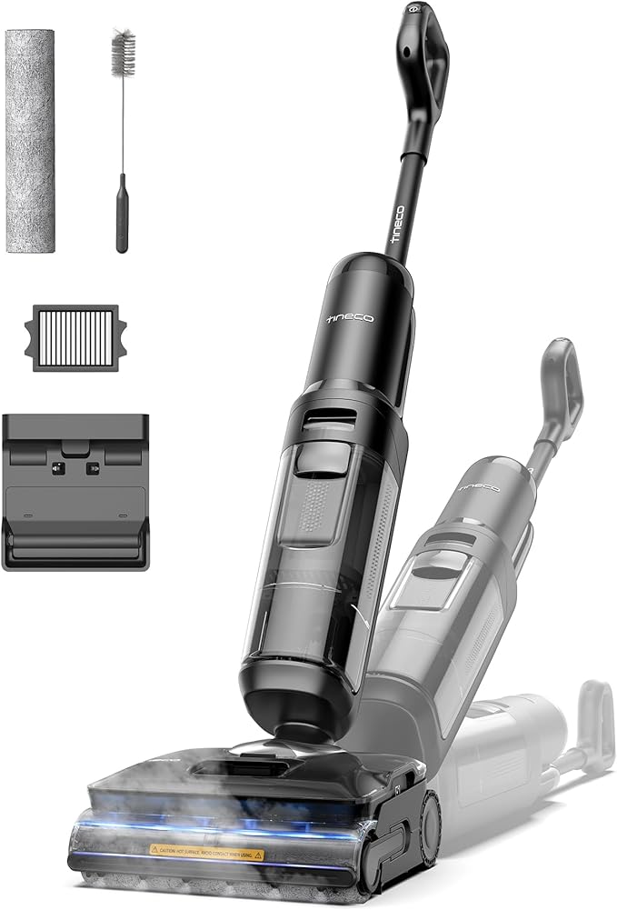 Floor One S7 Stretch Steam Cordless Wet Dry Vacuum Steam Mop All-in-One, 320°F HyperSteam, 180° Lay-Flat, Anti-Tangle Design