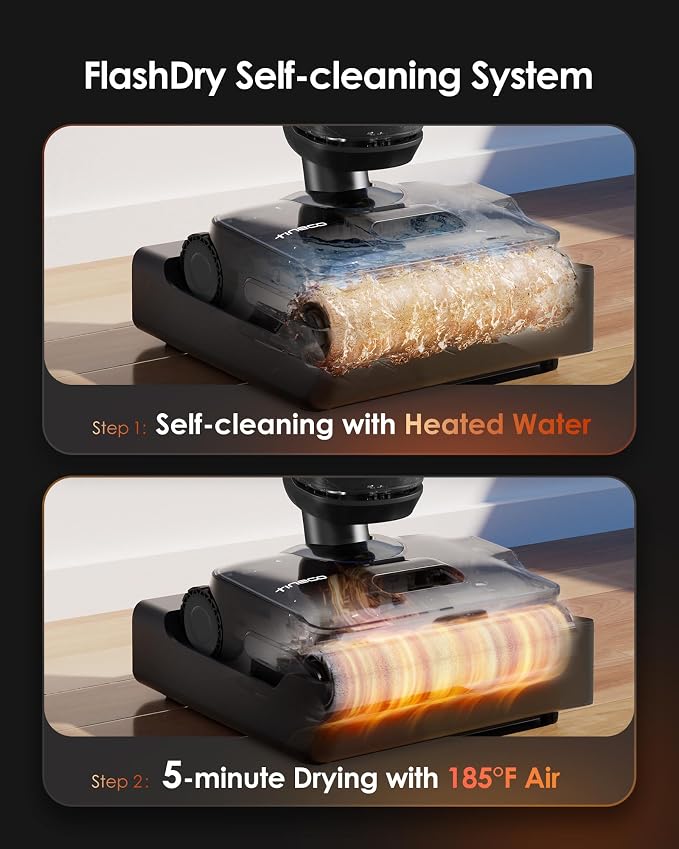 Floor One S7 Stretch Steam Cordless Wet Dry Vacuum Steam Mop All-in-One, 320°F HyperSteam, 180° Lay-Flat, Anti-Tangle Design