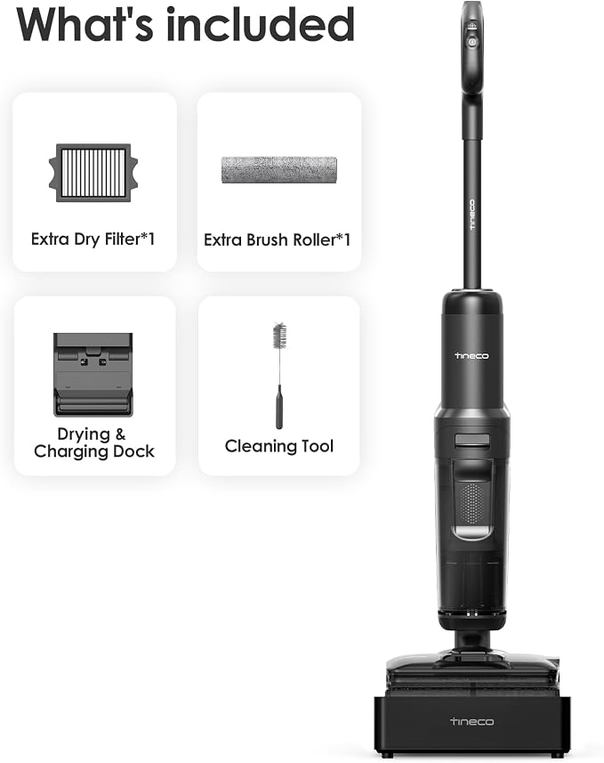 Floor One S7 Stretch Steam Cordless Wet Dry Vacuum Steam Mop All-in-One, 320°F HyperSteam, 180° Lay-Flat, Anti-Tangle Design
