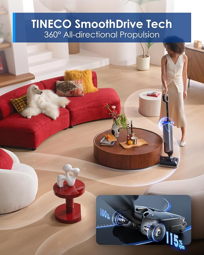 Floor One S9 Artist Pro Wet Dry Vacuum Cleaner, 22kPa Suction, 360° SmoothDrive, Anti-Tangle Design, 185°F Flashdry