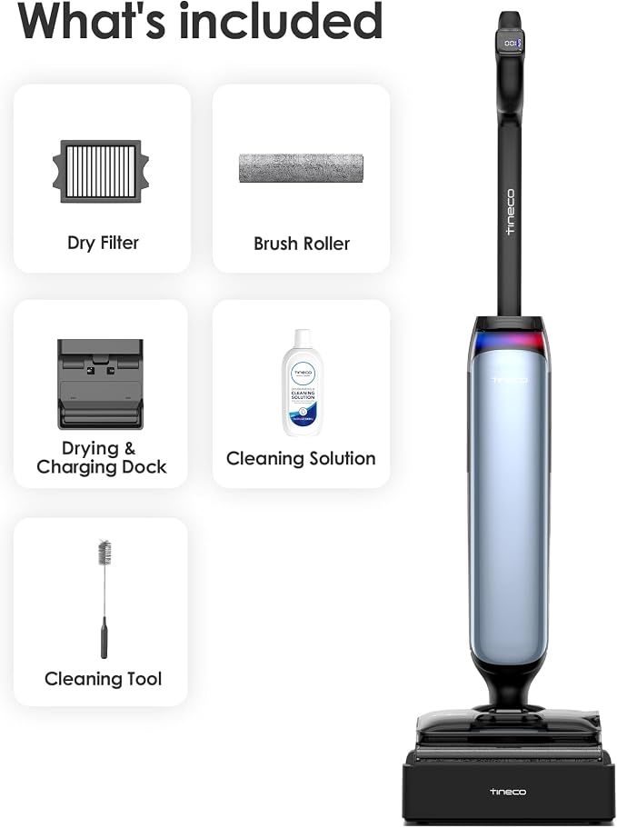Floor One S9 Artist Pro Wet Dry Vacuum Cleaner, 22kPa Suction, 360° SmoothDrive, Anti-Tangle Design, 185°F Flashdry