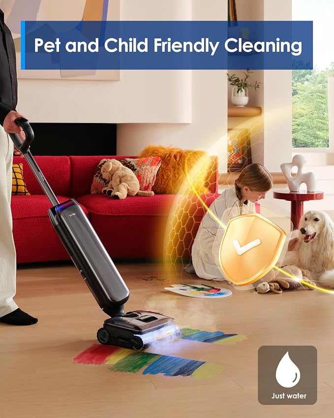 Floor One S9 Artist Steam Wet Dry Vacuum Cleaner, High-Temp Steam Cleaning, 22kPa Suction, 360° SmoothDrive, Anti-Tangle
