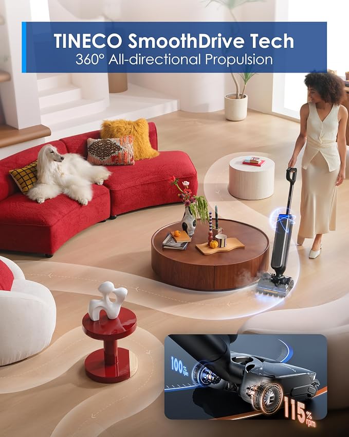 Floor One S9 Artist Steam Wet Dry Vacuum Cleaner, High-Temp Steam Cleaning, 22kPa Suction, 360° SmoothDrive, Anti-Tangle