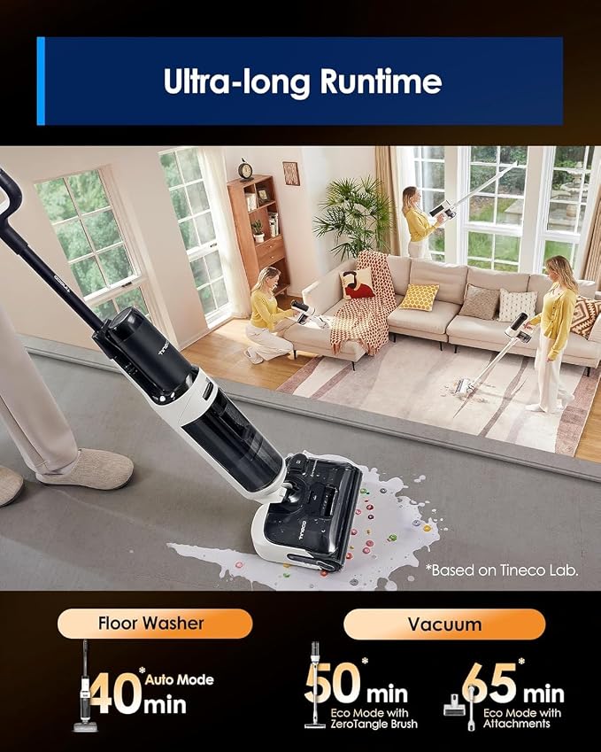 Floor ONE Switch S6 Stretch Wet Dry Vacuum Cleaner, Multi-Function, 180° Lay-Flat, Anti-Tangle Design, Self-Cleaning, 65Min