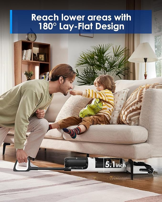 Floor ONE Switch S6 Stretch Wet Dry Vacuum Cleaner, Multi-Function, 180° Lay-Flat, Anti-Tangle Design, Self-Cleaning, 65Min