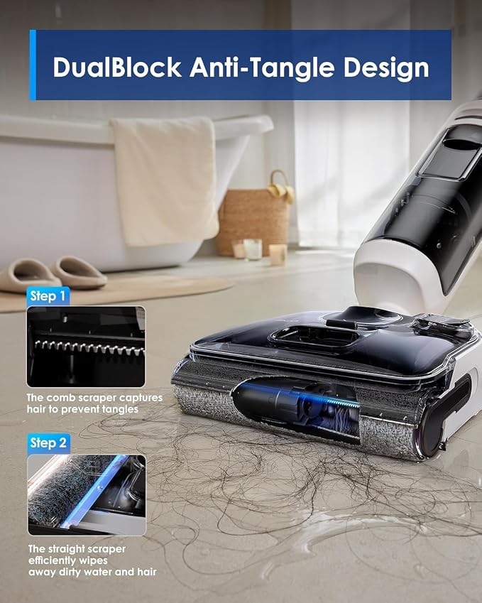 Floor ONE Switch S6 Stretch Wet Dry Vacuum Cleaner, Multi-Function, 180° Lay-Flat, Anti-Tangle Design, Self-Cleaning, 65Min