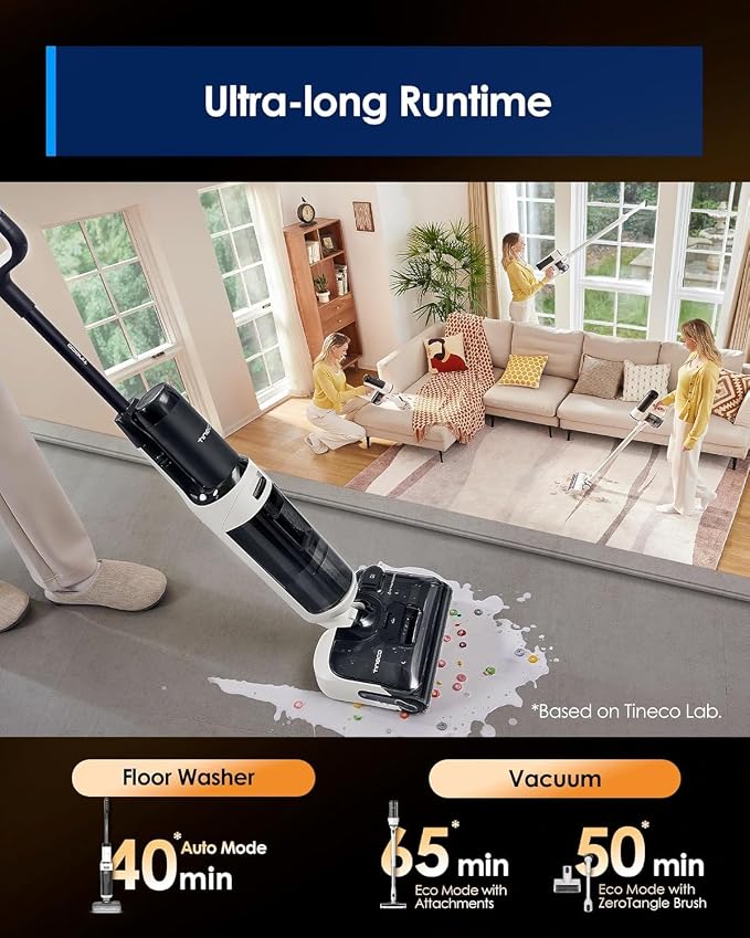 Floor ONE Switch S6 Stretch Wet Dry Vacuum Cleaner, Multi-Function, 180° Lay-Flat, Anti-Tangle Design, Self-Cleaning, 65Min