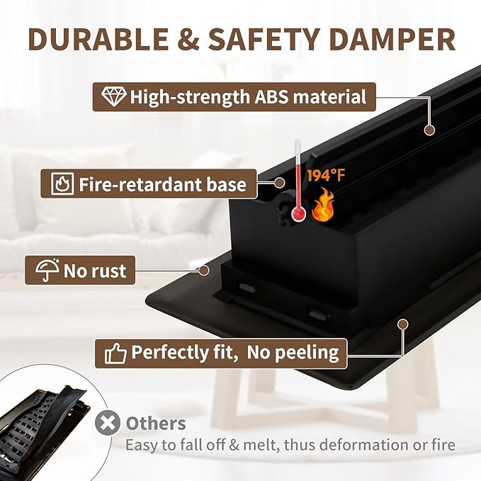 Floor Register 2x10 Inches - Heavy Duty Walkable Steel Floor Vents Ease Adjust Air Flow Direction Floor Registers - Boston