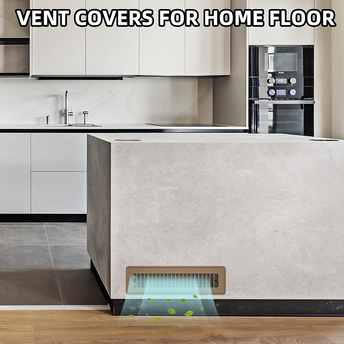 Floor Register 2x12, 6 Pack Floor Vent Covers for Home Floor Heavy Duty Steel Walkable Floor Vents Air Vent Covers 14x6 for