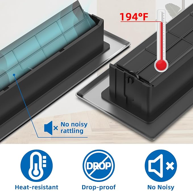 Floor Register 2x12-6 Pack Floor Vent Covers Heavy Duty Walkable Steel Floor Vents Adjustable Decorative Vent Covers for Home