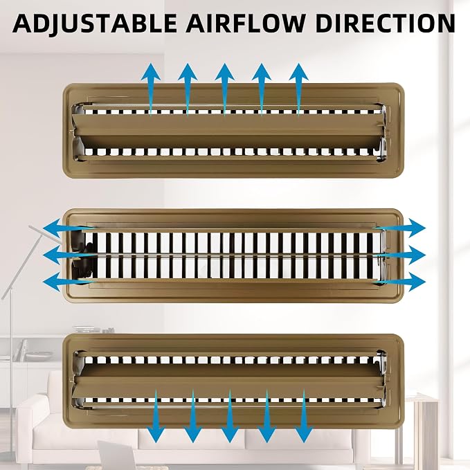 Floor Register 2x14 - Heavy Duty Walkable Vent Covers for Home Floor and Sidewall, Steel Rust-Resistant Vent Registers Grille