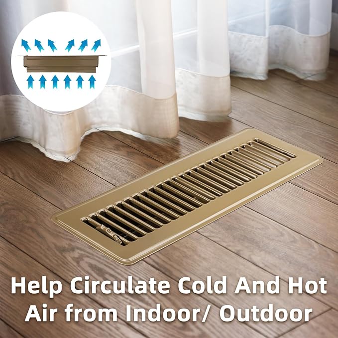 Floor Register 2x14 - Heavy Duty Walkable Vent Covers for Home Floor and Sidewall, Steel Rust-Resistant Vent Registers Grille