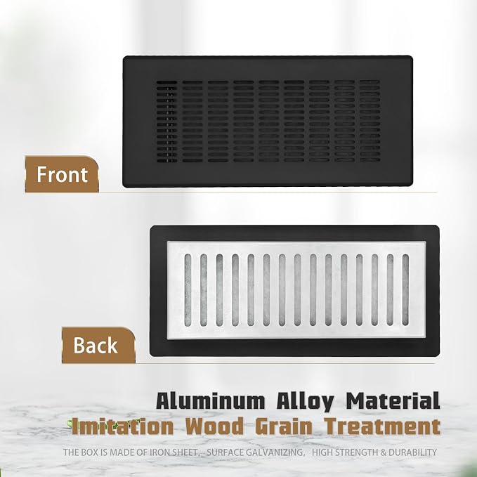 Floor Register 4" x 12" (Duct Opening Size) Easy Adjust Air Vent Cover,Floor Vent Covers Register Grille,Heavy Duty Vent