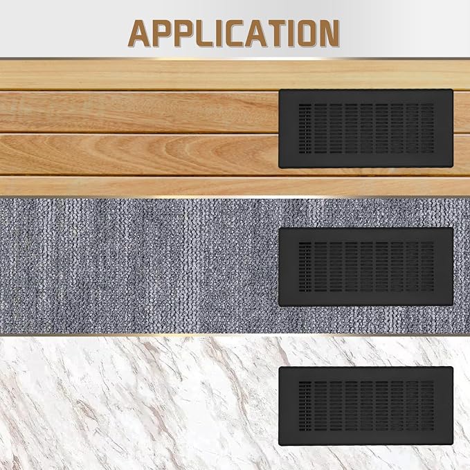 Floor Register 4" x 12" (Duct Opening Size) Easy Adjust Air Vent Cover,Floor Vent Covers Register Grille,Heavy Duty Vent