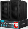 Floor Register 4x10, 10 Pack Black Floor Register Vents,Heavy Duty Steel Walkable Floor Vents,Vent Covers for Home Floor