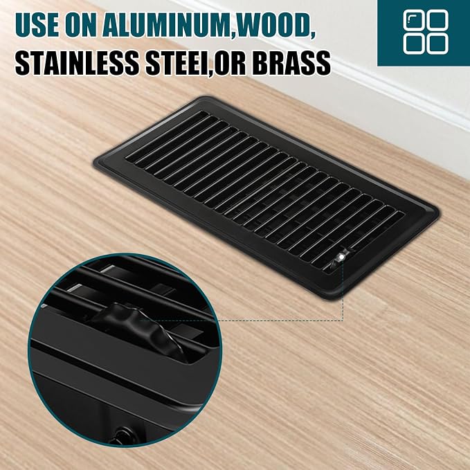 Floor Register 4x10, 10 Pack Black Floor Register Vents,Heavy Duty Steel Walkable Floor Vents,Vent Covers for Home Floor