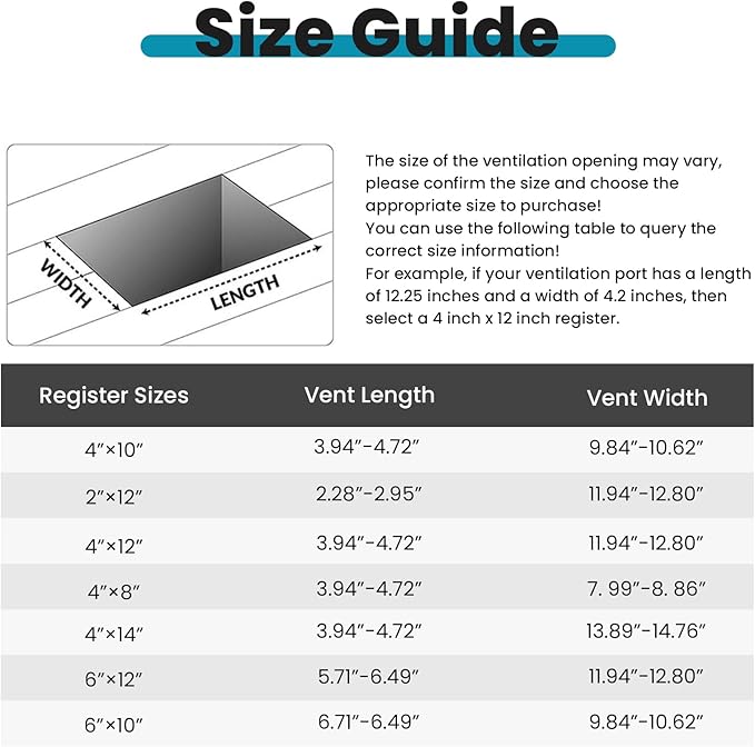 Floor Register 4x10, 6 Pack Brown Floor Vent Covers, Heavy Duty Steel Walkable Floor Vents,Vent Covers for Home Floor