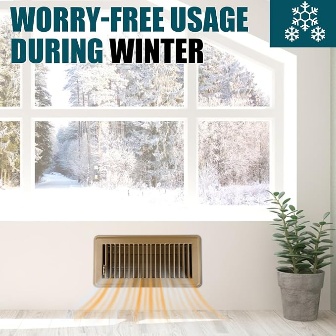 Floor Register 4x10, 6 Pack Brown Floor Vent Covers, Heavy Duty Steel Walkable Floor Vents,Vent Covers for Home Floor