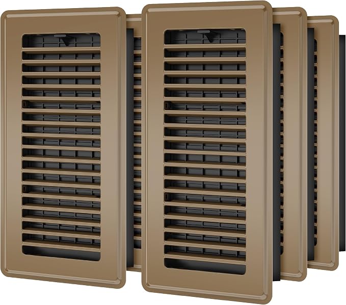 Floor Register 4x10, 6 Pack Floor Vent Covers for Home Floor Heavy Duty Steel Walkable Floor Vents Air Vent Covers for