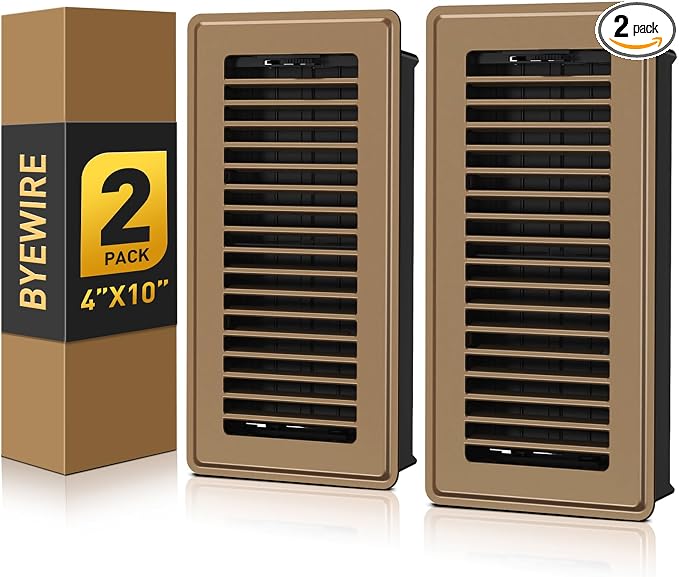 Floor Register 4x10, Adjustable Floor Vent Covers for Home Floor, Wall, Heavy Duty Walkable Steel Floor Vents, Rust-Proof