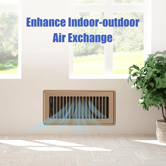 Floor Register 4x10, Adjustable Floor Vent Covers for Home Floor, Wall, Heavy Duty Walkable Steel Floor Vents, Rust-Proof
