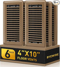 Floor Register 4x10, Brown Floor Vent Covers for Home Floor, Sidewall, Heavy Duty Steel Walkable Floor Grates, Adjustable Air