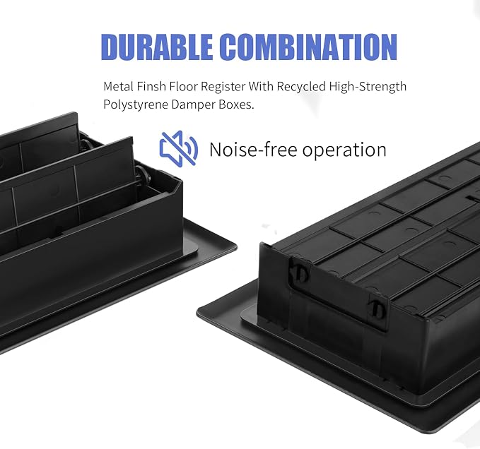 Floor Register 4X10 Inch Floor Vent Covers Heavy Duty Steel Floor Vents Adjustable Vent Register with Rust Resistant Coated
