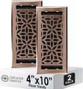 Floor Register 4x10 Vent Cover – 2 Pack – Heavy-Duty Steel, Rustproof & Walkable Grates, Drop-in Install, Adjustable Air