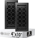 Floor Register 4x10 Vent Cover – 2 Pack – Heavy-Duty Steel, Rustproof & Walkable Grates, Drop-in Install, Adjustable Air