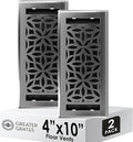 Floor Register 4x10 Vent Cover – 2 Pack – Heavy-Duty Steel, Rustproof & Walkable Grates, Drop-in Install, Adjustable Air