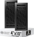 Floor Register 4x10 Vent Cover – 2 Pack – Heavy-Duty Steel, Rustproof & Walkable Grates, Drop-in Install, Adjustable Air