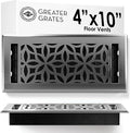 Floor Register 4x10 Vent Cover – Heavy-Duty Steel, Rustproof & Walkable Grates, Easy Drop-in Install, Adjustable Air Supply