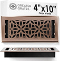 Floor Register 4x10 Vent Cover – Heavy-Duty Steel, Rustproof & Walkable Grates, Easy Drop-in Install, Adjustable Air Supply