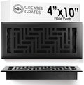 Floor Register 4x10 Vent Cover – Heavy-Duty Steel, Rustproof & Walkable Grates, Easy Drop-in Install, Adjustable