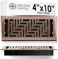 Floor Register 4x10 Vent Cover – Heavy-Duty Steel, Rustproof & Walkable Grates, Easy Drop-in Install, Adjustable