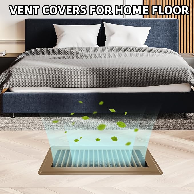 Floor Register 4x14, 4 Pack Floor Vent Covers for Home Floor Heavy Duty Steel Walkable Floor Vents Air Vent Covers for