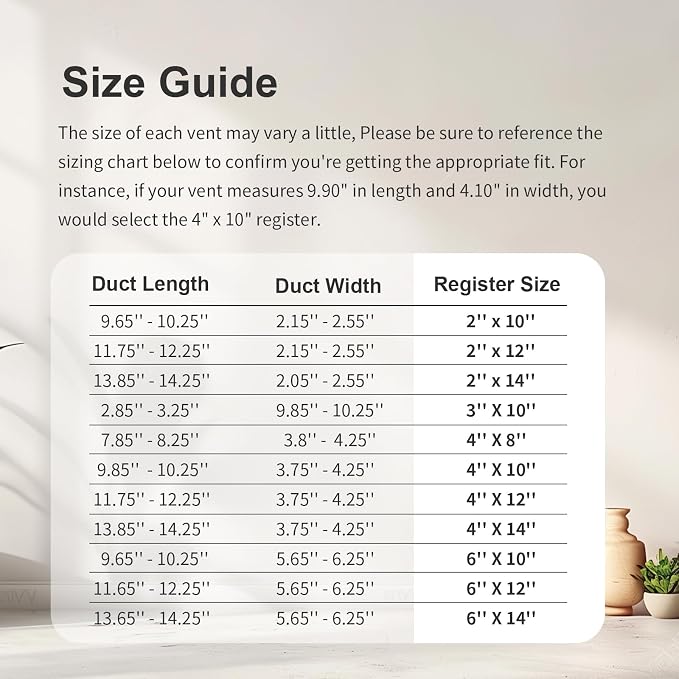 Floor Register 6 x 10 Inch 2 Pack, Floor Vent Covers for Home Floor, Sidewall, Premium Finish Air Vent Cover with Easy Adjust
