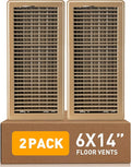 Floor Register 6 x 14 Inch 2 Pack, Floor Vent Covers for Home Floor, Sidewall, Premium Finish Register Vent Covers with Easy