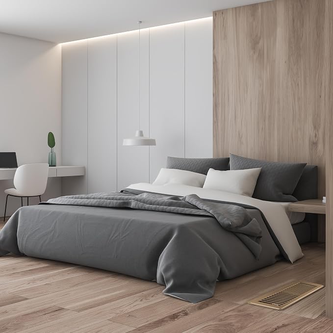 Floor Register 6 x 14 Inch 2 Pack, Floor Vent Covers for Home Floor, Sidewall, Premium Finish Register Vent Covers with Easy