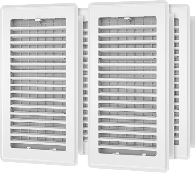 Floor Register 6x10-4 Pack Vent Covers for Home Floor Heavy Duty Steel Walkable Easy Adjust Air Supply Lever Cover for