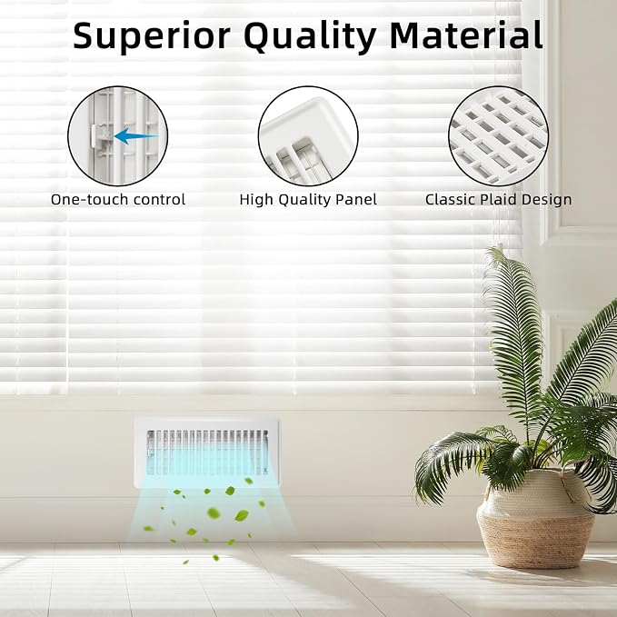 Floor Register 6x10-4 Pack Vent Covers for Home Floor Heavy Duty Steel Walkable Easy Adjust Air Supply Lever Cover for