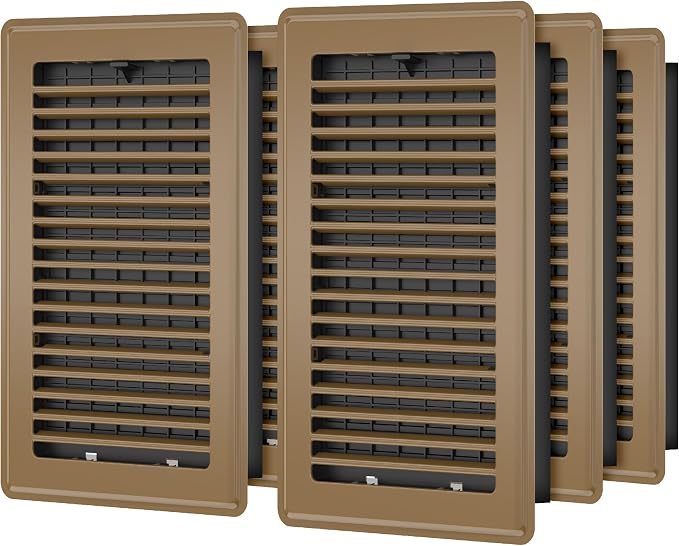 Floor Register 6x10, 6 Pack Floor Vent Covers for Home Floor Heavy Duty Steel Walkable Floor Vents Air Vent Covers 10x6 for