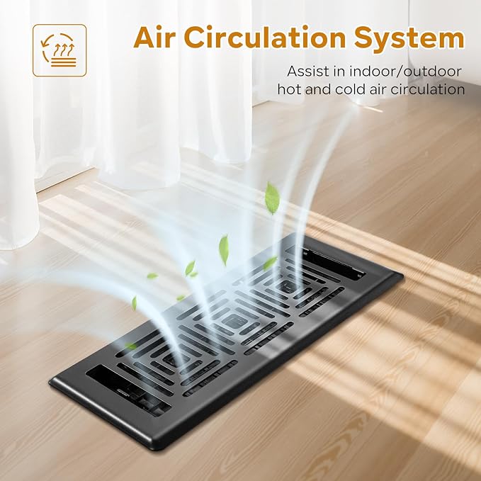 Floor Register 6x10, Heavy Duty Steel Walkable Floor Vent Covers, Adjustable Decorative Vent Covers for Home